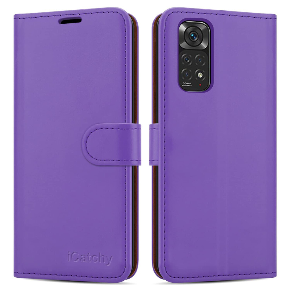 (Lilac) For Xiaomi Redmi Note 11 Phone Wallet Leather Case