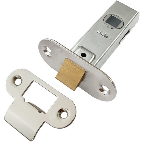 Loops 64mm Contract Standard Tubular Latch Rounded Strike/Forend Nickel Plated