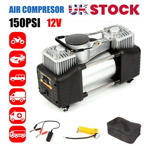 HEAVY DUTY 12V ELECTRIC CAR TYRE INFLATOR 150PSI AIR COMPRESSOR PUMP