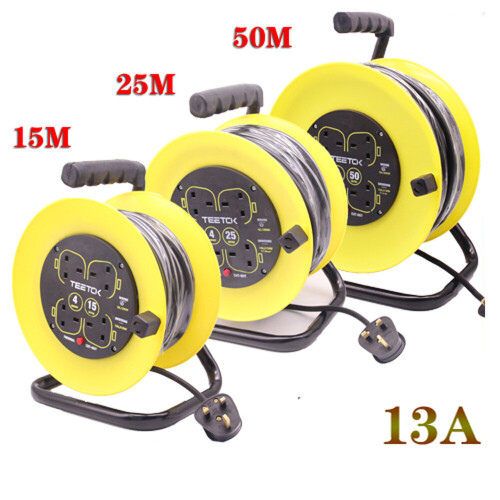 (50M) 15/25/50M Extension Cable Reel  4Way Power Strips 1