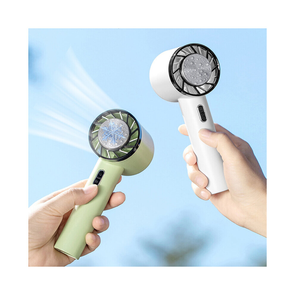 (Green) Portable Hand Fan Semiconductor Refrigeration Cooling 2200mAh Battery USB Rechargeable Mini Handheld Fan Air-image-OPC-P9N99G7-NEW