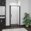 AICA (800mm) BLACK Frame Pivot Shower Door Enclosure Glass 1