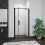 AICA (800mm) BLACK Frame Pivot Shower Door Enclosure Glass 2