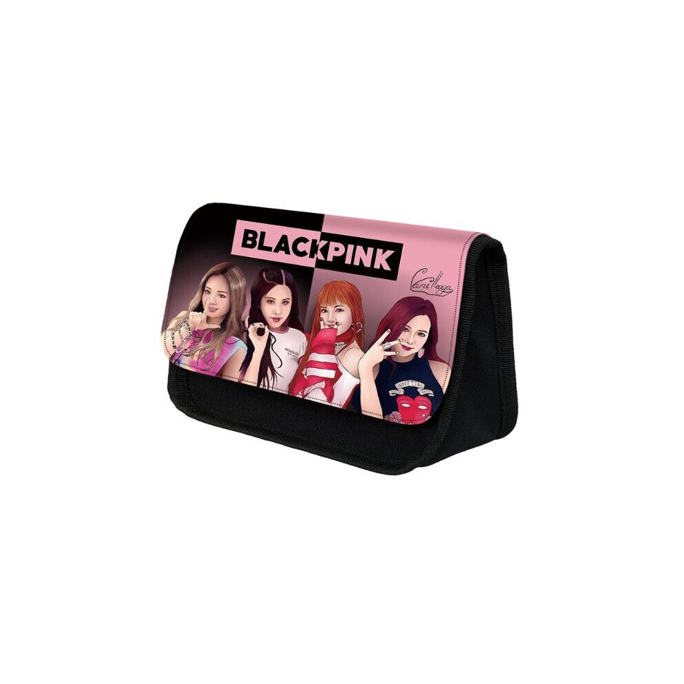 (B) BLACKPINK Group JISOO JENNIE ROSÃ LISA Girls Pencil Case Pencil Case Canvas Gift