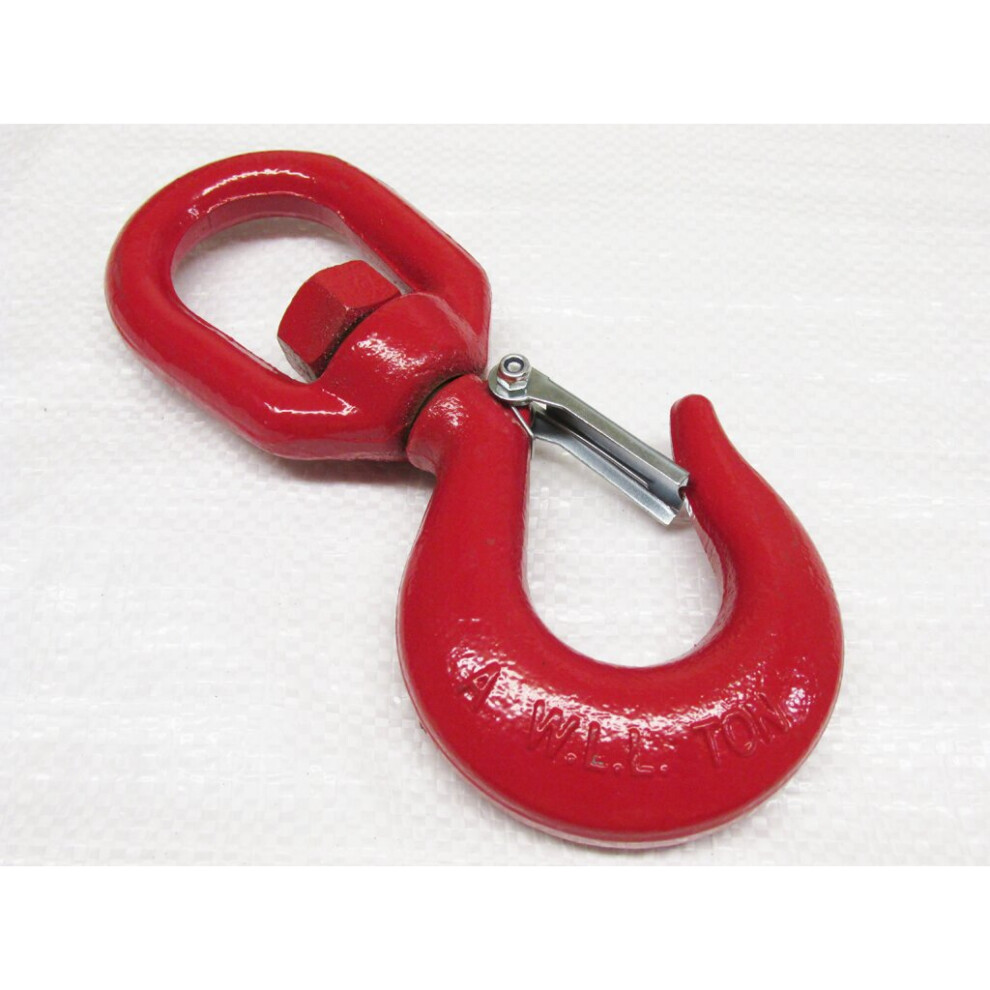 11 Ton Swivel Hook With Safety Catch (11000Kg Tested Certified) Red 600988541412