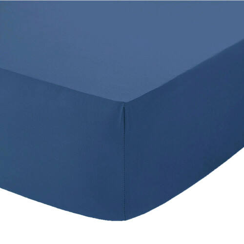 (Mid Blue, 4FT Small Double   ) Extra Deep 16" (40cm) Fitted Bed Sheets
