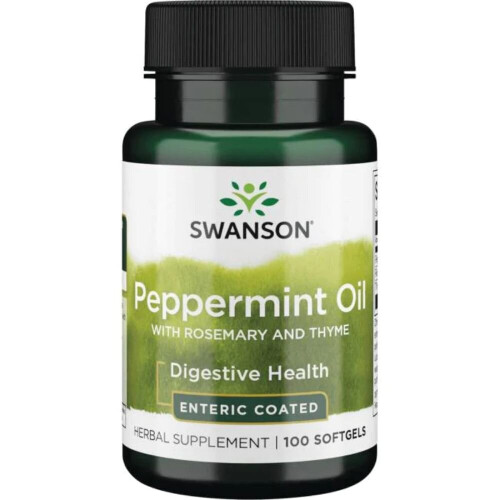 Swanson, Óleo de Menta com Rosmarino e Tomilho, 100 Softgéis