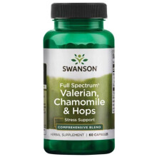 Swanson Full Spectrum Valerian, Chamomile & Hops 60 Caps