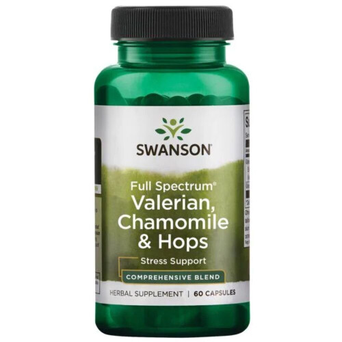 Swanson Full Spectrum Valerian, Chamomile & Hops 60 Caps