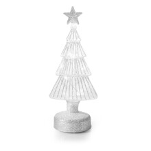 (23cm (10 LEDs)) Premier Decorations Light Up Glass Silver Glitter LED Christmas Tree
