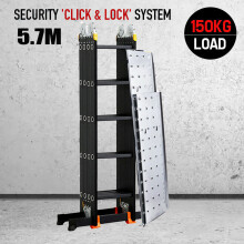 5.7M Folding Aluminium Telescopic Ladder with Platform