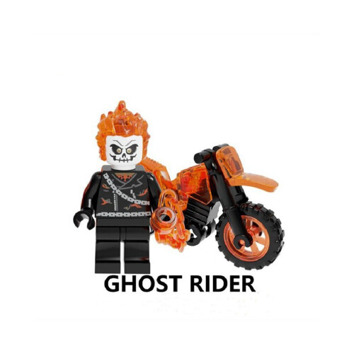 8Pcs Ghost Rider Motorcycle Mini Figures Building Blocks Toy 1