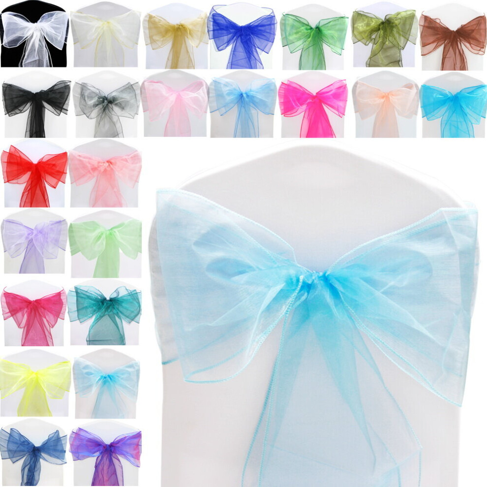 (Ocean Blue, 100) Time to Sparkle 22 X 280cm Organza Sashes Chair Cover Bow Sash Fuller Wider Bows Wedding-image-OPC-P9N9DX5-NEW