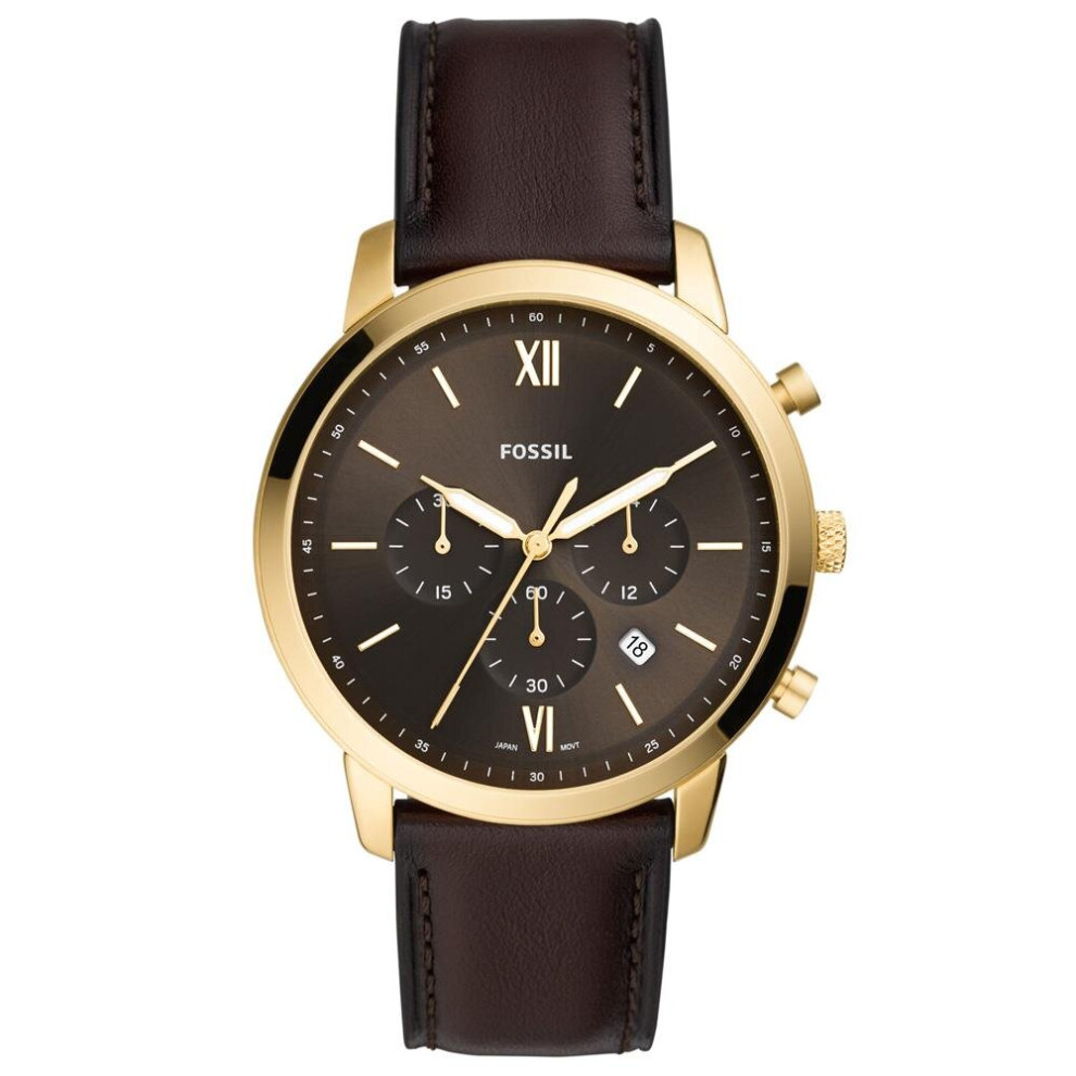 Montre homme Fossil FS5763 Neutra Chronograph en cuir brun