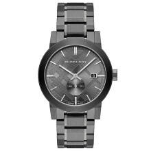 Burberry BU9902 Die Stadt Gunmetal Zifferblatt – Stahl-Herrenuhr, 42 mm, Datum, Analog