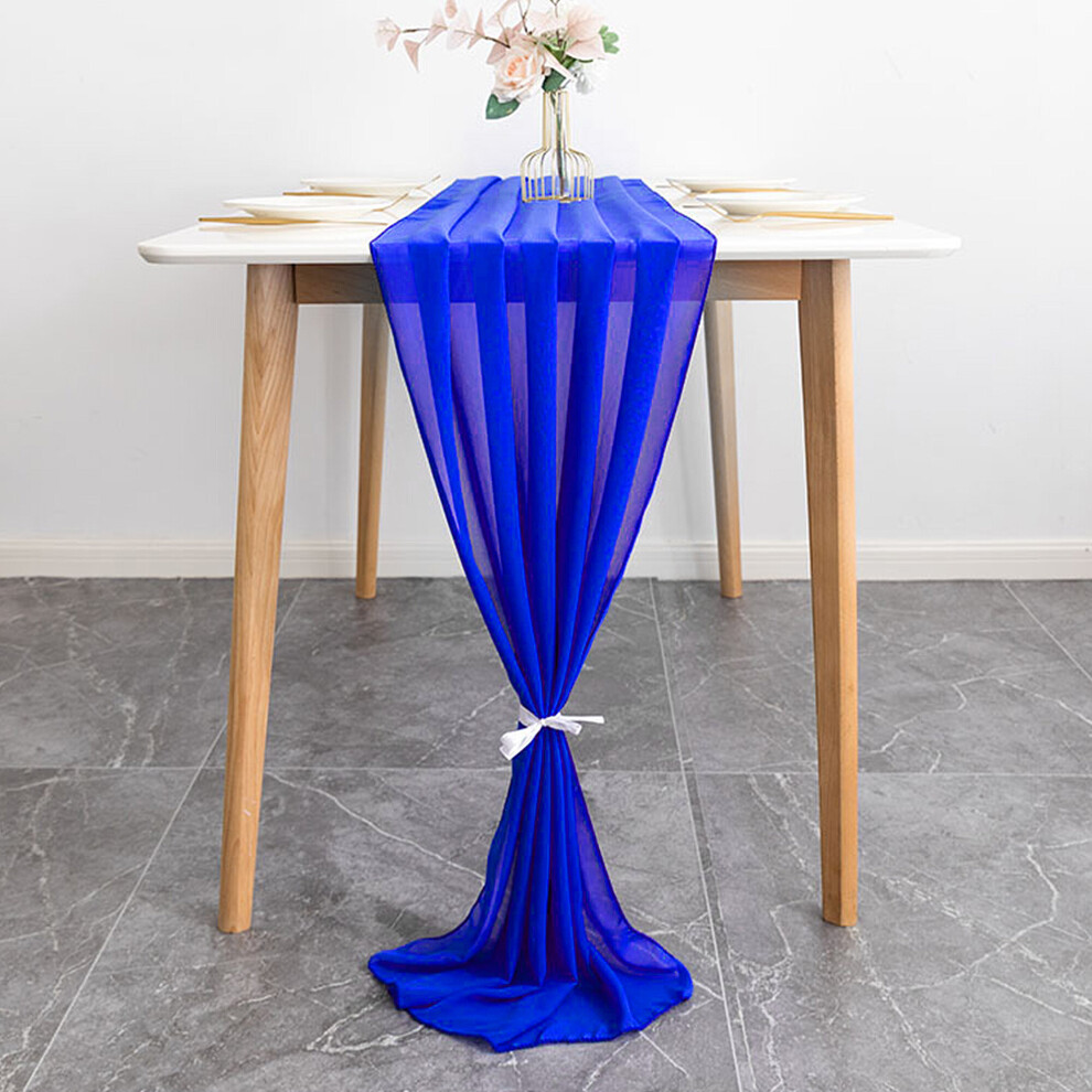 (Royal Blue) Time to Sparkle 10ft 70x300cm Chiffon Table Runner for Wedding Romantic Bridal Shower Baby Shower Birthday Party Cake Table-image-OPC-P9N9G2G-NEW