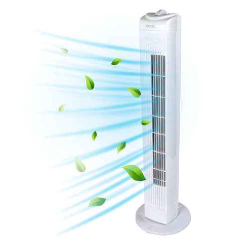 PRODEX Tower Fan, 29 Inch, 3 Speed Settings, White, Prodex PX5229W
