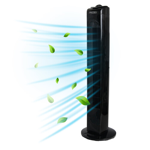 PRODEX Tower Fan, 29 Inch, 3 Speed Settings, Black, Prodex PX5229B 1