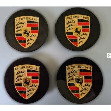 Porsche Wheel Centre Caps Badge Emblem - 76mm - Black