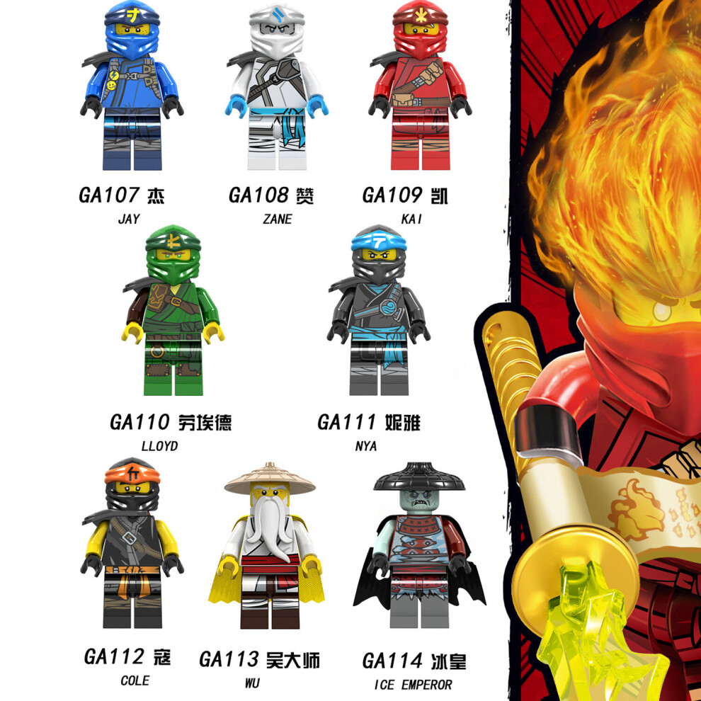 8x Phantom Ninja Building Block Ninjago Minifigure