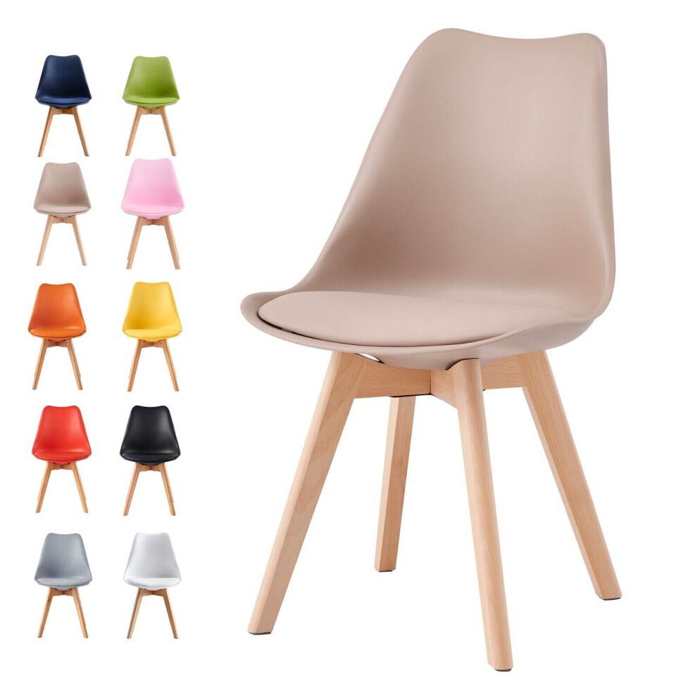 Mcc Direct Unisex Brown Set Of Dining Chairs With Wooden Legs & Padded Cushion Eva In Size 2 - Image 2