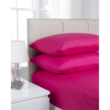 (Double, Fuscia) Extra Deep Non-Iron Percale Pollycotton Fitted Sheets