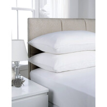 (Pair of Pillow Cases , White) Extra Deep Non-Iron Percale Pollycotton Fitted Sheets