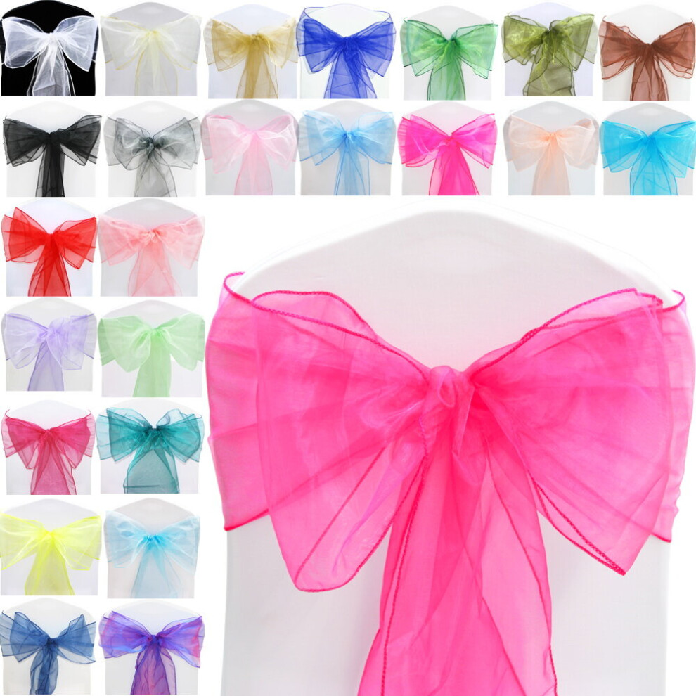 (Fuchsia, 50) Time to Sparkle 22 X 280cm Organza Sashes Chair Cover Bow Sash Fuller Wider Bows Wedding-image-OPC-P9N9DR2-NEW