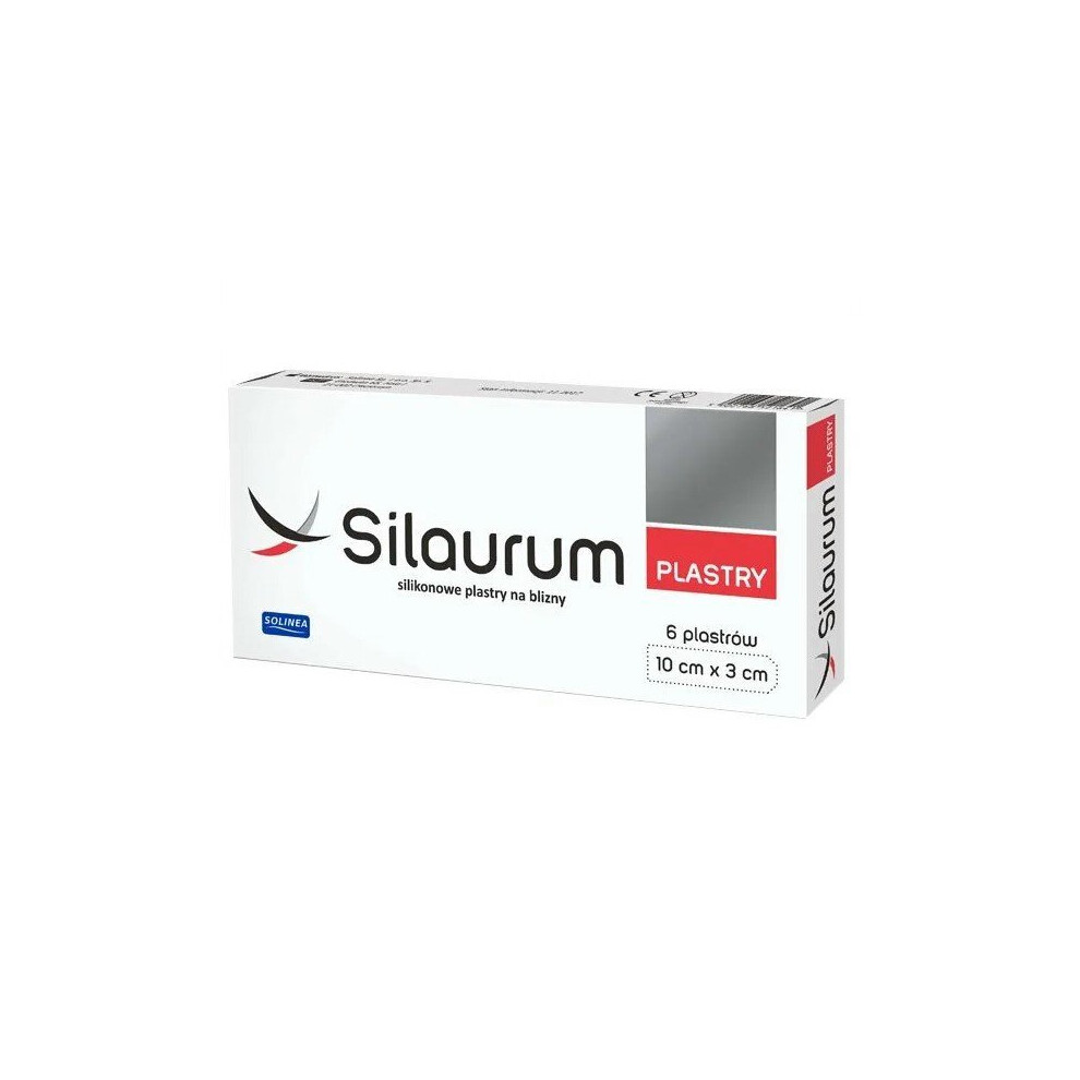 Solinea Silaurum, Silicone Scar Patches 10 Cm X 3 Cm, 6 Pcs, Plastry Na Blizny