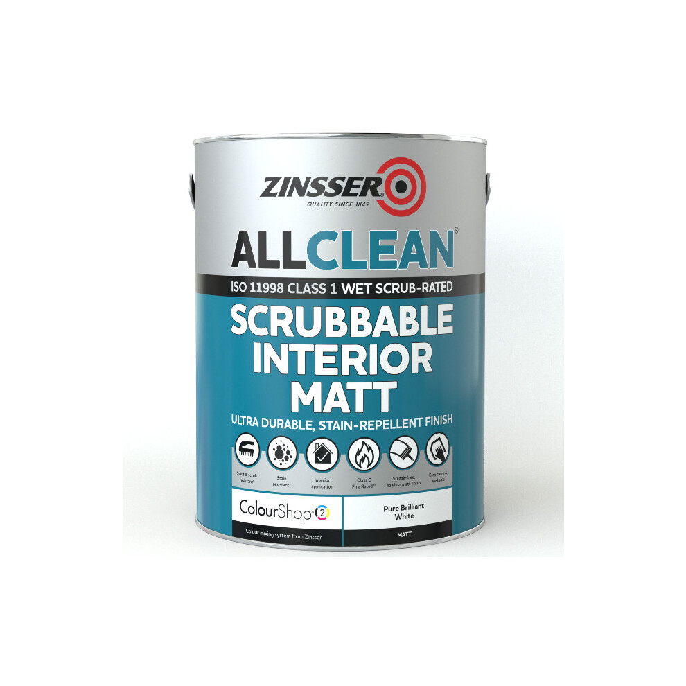 Zinsser AllClean Matt Paint Pure Brilliant White 5L