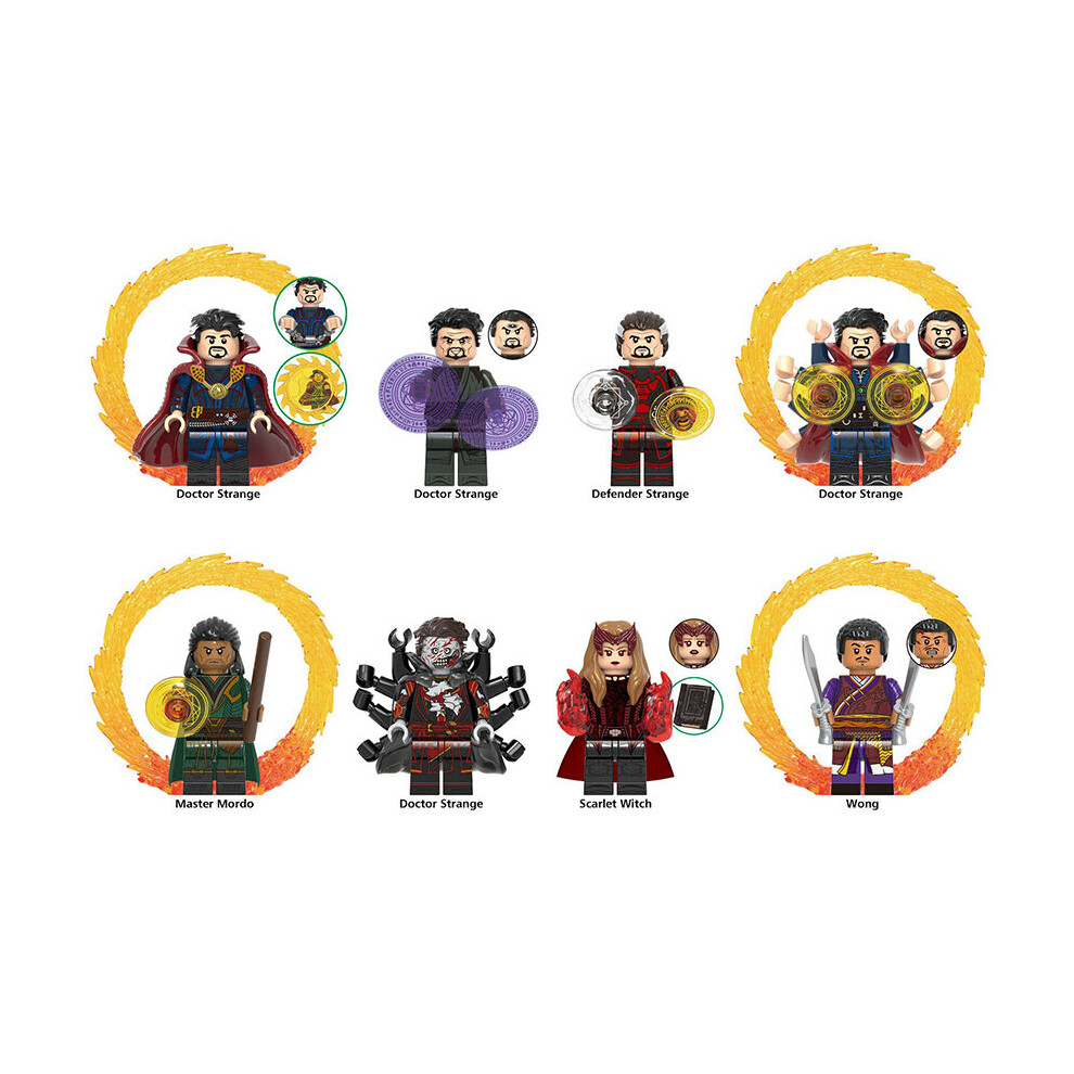 8Pcs Minifigures Doctor Strange Blocks Fit Lego