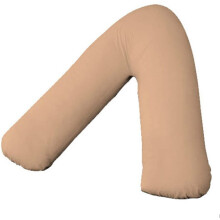 (Support pillow, Peach) Luxury V Shaped Pillow with Free Case