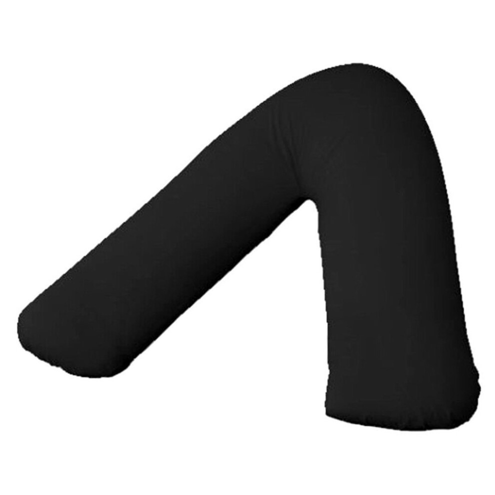(V-Shaped, Black) Luxury V Shaped Pillow with Free Case