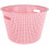 (Pink) 35L Plastic Laundry Basket Clothes Washing Hamper 1