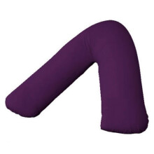(V-Shaped, Plum) Luxury V Shaped Pillow with Free Case