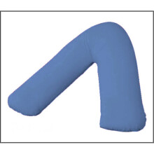 (V-Shaped, Mid Blue) Luxury V Shaped Pillow with Free Case
