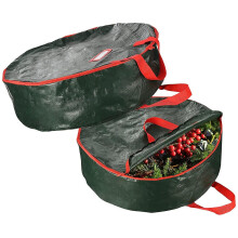 (Green, 76x20) Christmas Wreath Storage Bag Holiday Organizer Wreath Container Box With Handle
