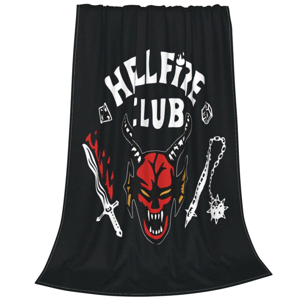 (100*150, 3) Stranger Things Hellfire Club Flannel Blanket Super Soft Comfortable Warm Kids Blanket