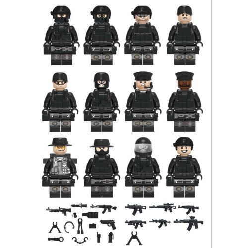 12PCS Building Blocks SWAT Policemen Minifigures 2