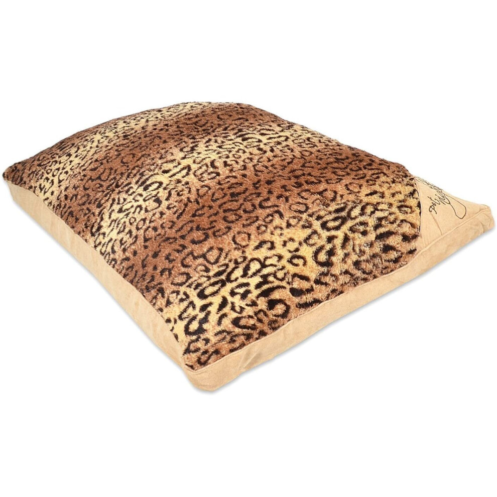 (Large, Cheeta) LARGE & Extra Large Fur Dog Bed -Pet Washable Zipped Mattress Cushion or Cover