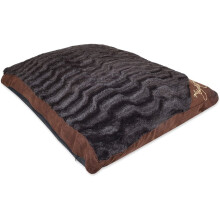 (Large, Chocolate Textured) LARGE & Extra Large Fur Dog Bed -Pet Washable Zipped Mattress Cushion or Cover