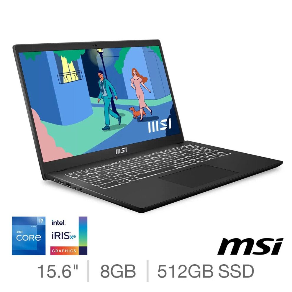 MSI Modern 15 Laptop Intel Core i7, 8GB RAM, 512GB SSD, 9S7-15H112-026