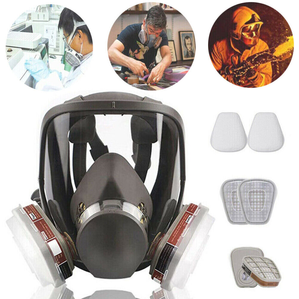 Full Face Gas Mask, Chemical Vapor Paint Spray Respirator, 95% Filter