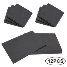 (12PCS) Time to Sparkle Natural Slate Placemats & Coasters Rectangle Creative Gifts Natural Stone Kitchen