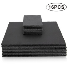 (16PCS) Time to Sparkle Natural Slate Placemats & Coasters Rectangle Creative Gifts Natural Stone Kitchen