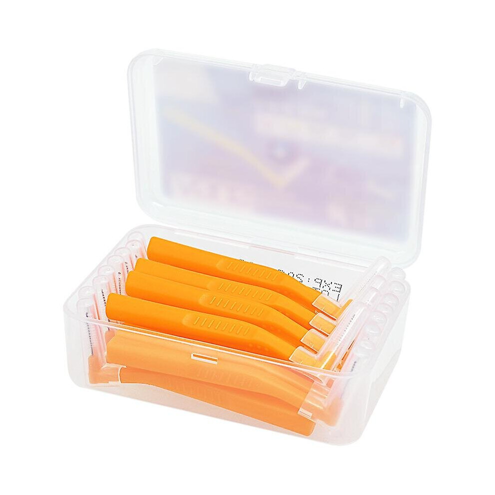 (Orange) L Shape Interdental Brush Orthodontic Toothbrush Kit Oral Hygiene Dental Flosser Cleaning Tool