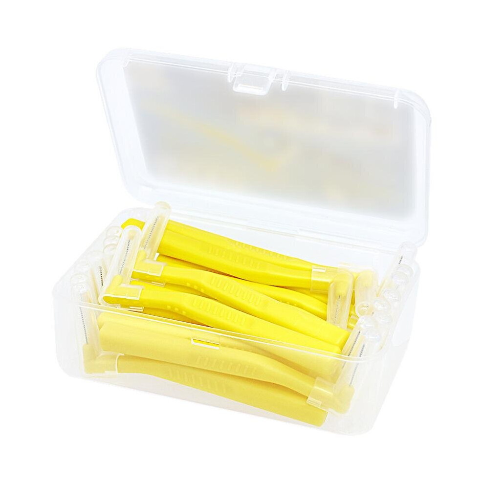 (Yellow) L Shape Interdental Brush Orthodontic Toothbrush Kit Oral Hygiene Dental Flosser Cleaning Tool