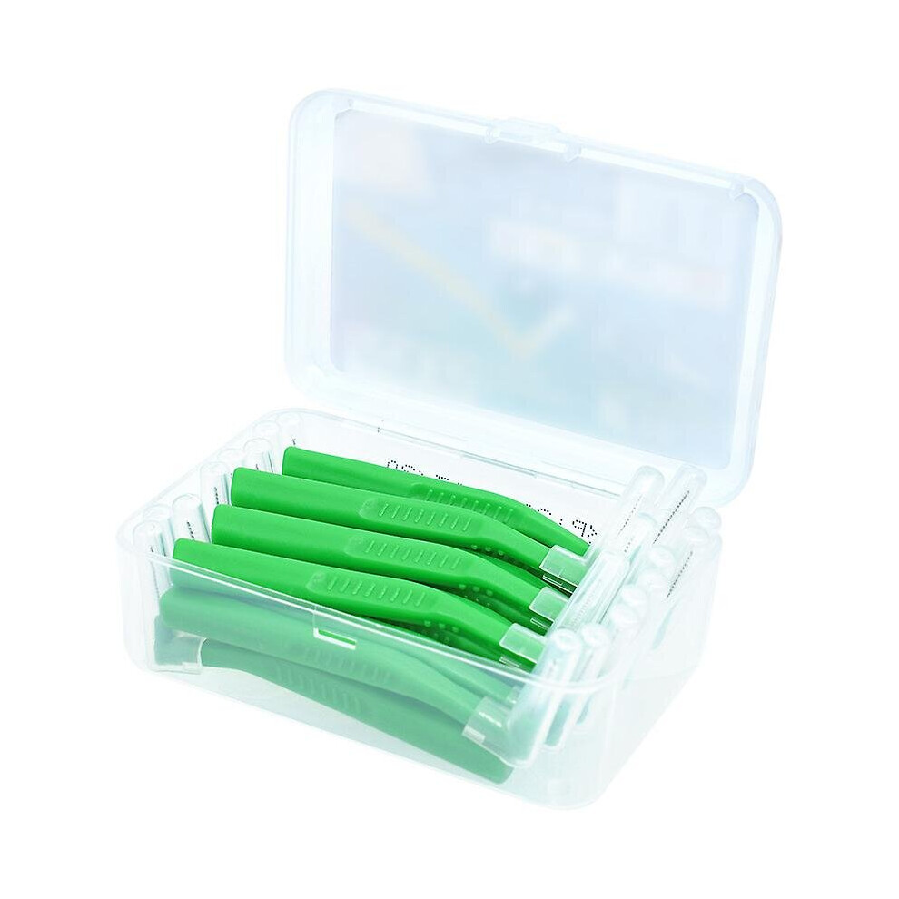 (Green) L Shape Interdental Brush Orthodontic Toothbrush Kit Oral Hygiene Dental Flosser Cleaning Tool