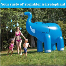 (Elephant-Bule) Giant Unicorn Elephant Sprinkler inflatable, Splash and Sprinkle Water Beach Garden Outdoor Spray Water Toys for Kids Toddlers