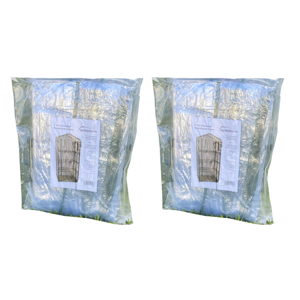 Selections 4 Tier Mini Greenhouse Clear View Replacement Cover (Pack Of 2)